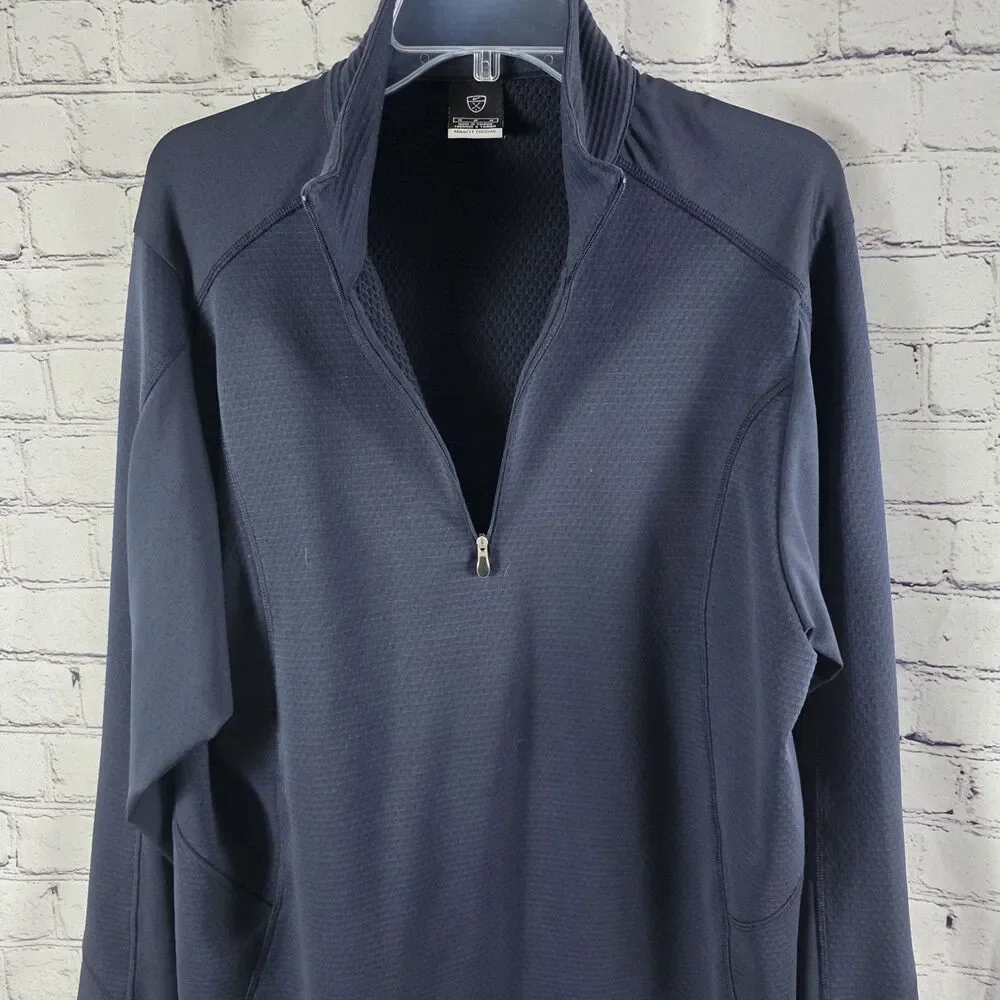 Nike Men's Medium Dark Blue 1/4 Zip Long Sleeve Golf Pullover